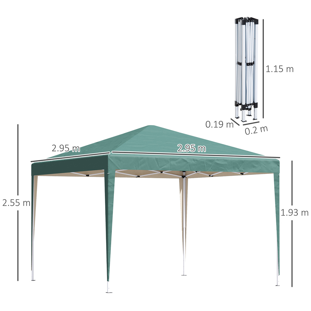 Outsunny 3 x 3m Green Marquee Pop Up Gazebo Image 6