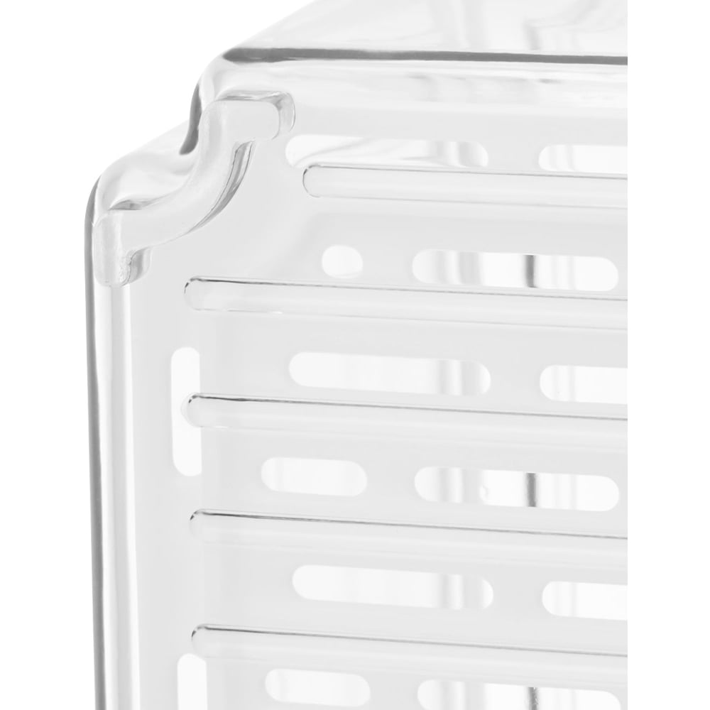 Living and Home Clear Stackable Fridge Organiser Storage Box Set with Draining Board 4 Pack Image 4