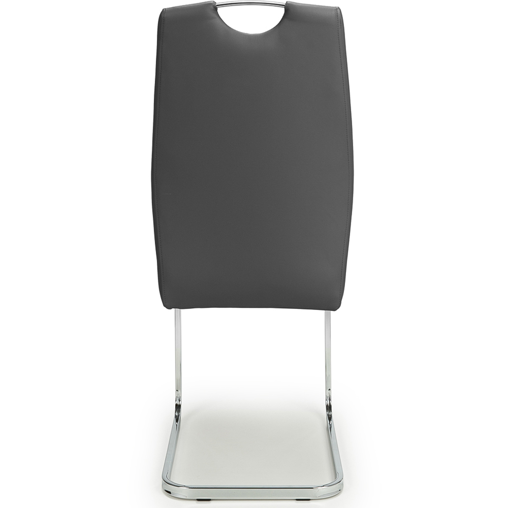 Toledo Set of 4 Grey Leather Effect Dining Chairs Image 4