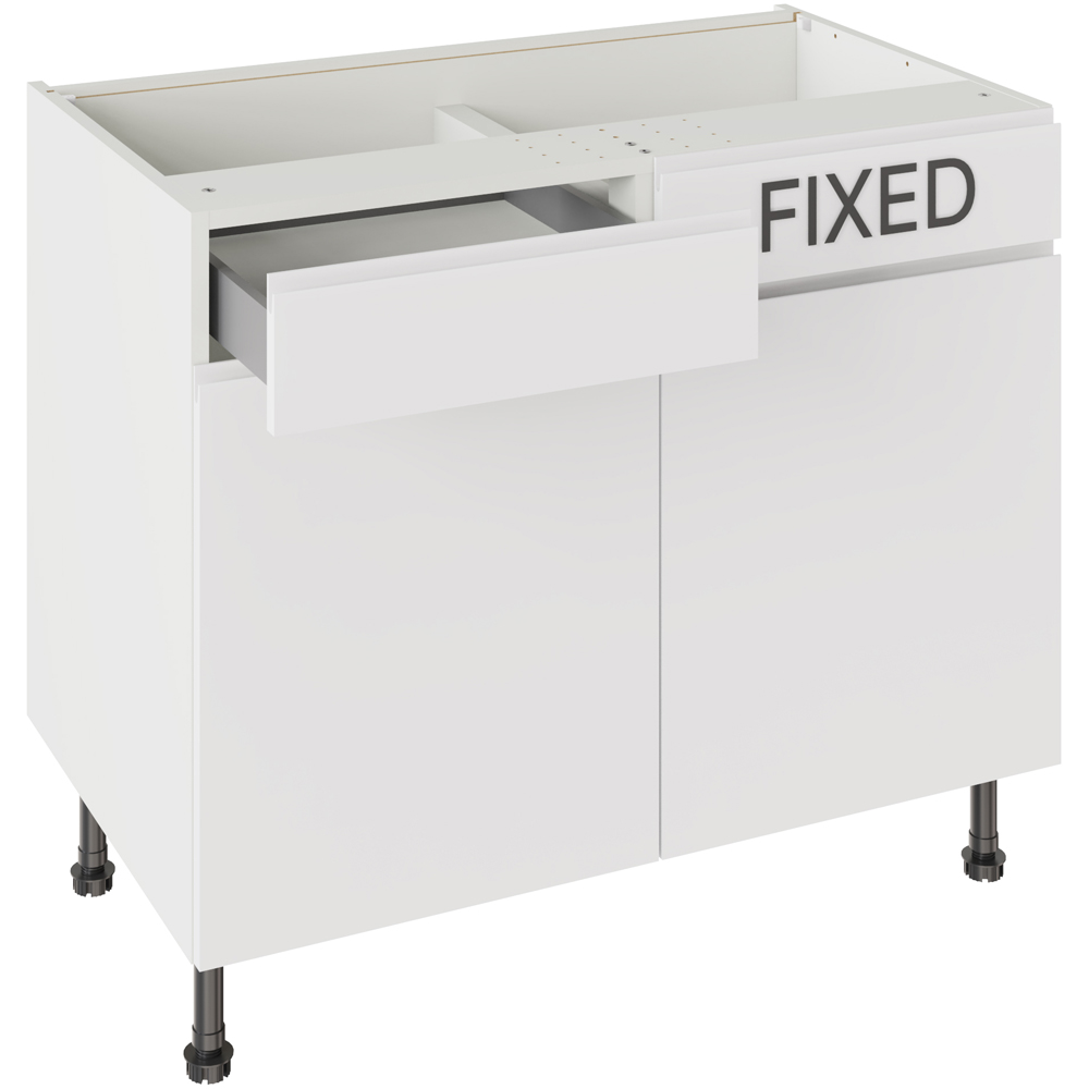 Kitchen Kit J-Pull Matt White Drawerline Base Cabinet 1000mm Image 3
