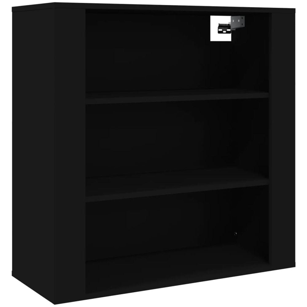 vidaXL 3 Open Shelf Black Wall Mounted Cabinet Image 2