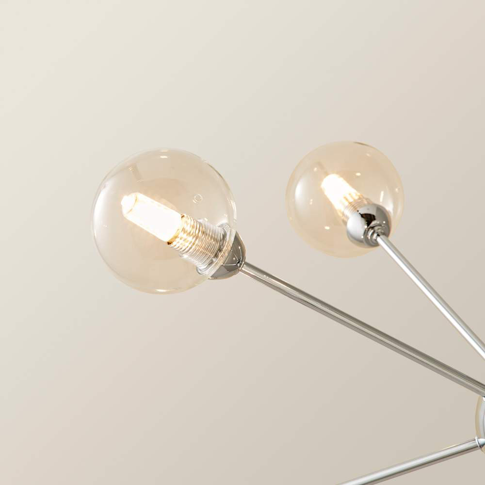 ValueLights Sputnik 8 Way Chrome Glass Globe Pendant Ceiling Light and Bulbs Image 4