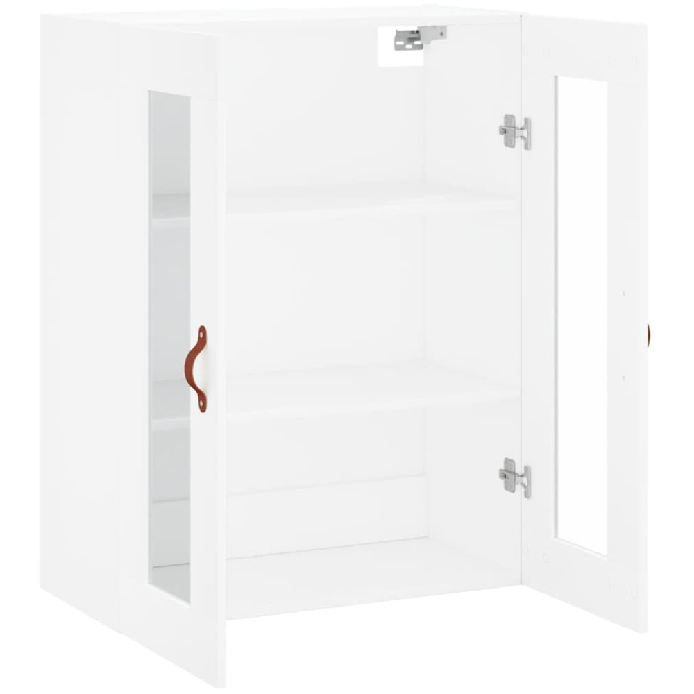 vidaXL 2 Glass Door White Wall Mounted Storage Cabinet Image 7