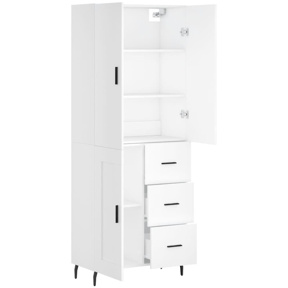 vidaXL 3 Door 3 Drawer White Highboard Image 4