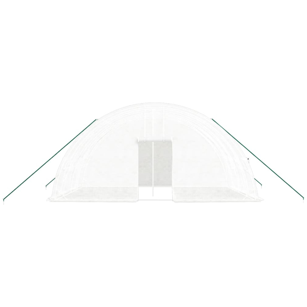 vidaXL White Polyethylene Galvanised Steel Frame 19.6 x 13.1ft Greenhouse Image 3