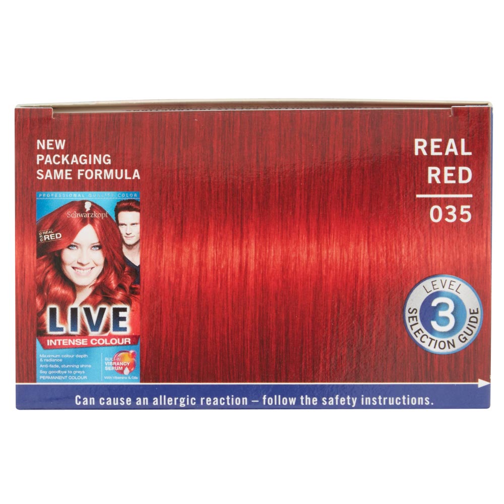Schwarzkopf LIVE Intense Colour Real Red 035 Permanent Hair Dye Image 6