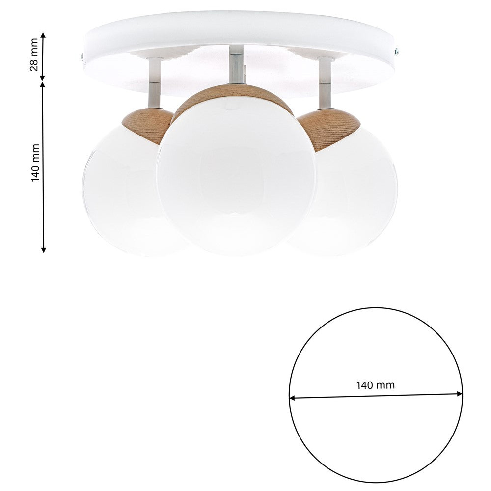 Milagro Sfera Wood White Ceiling Lamp 230V Image 9