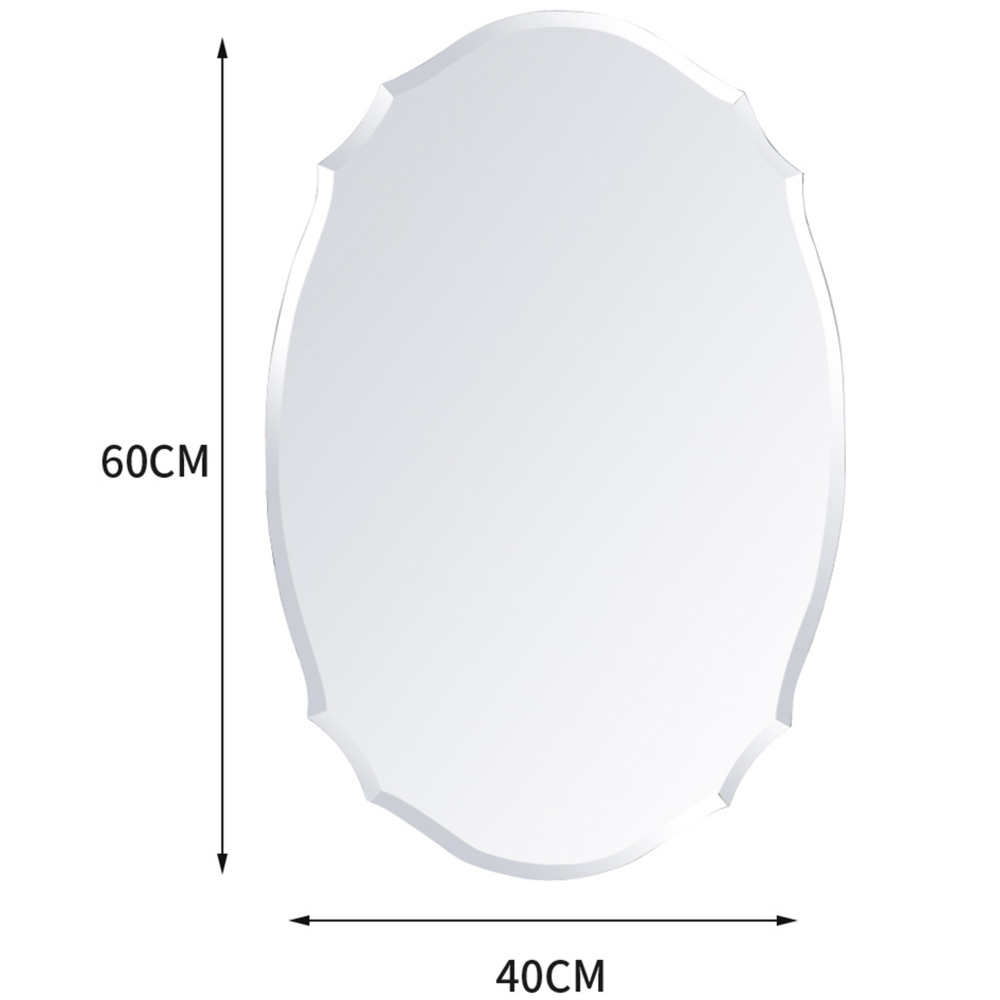 Living and Home Nordic Wall Mounted Ellipse Shaped Mirror with Beveled Edge Image 6