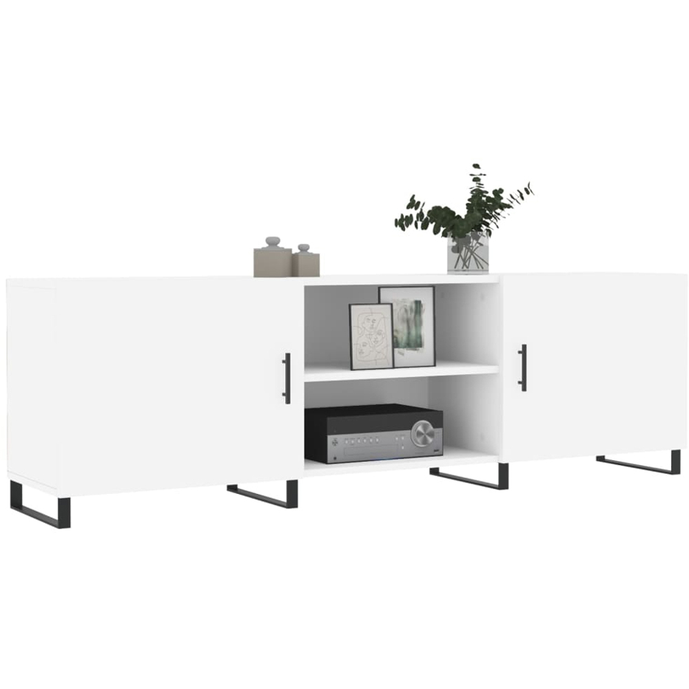 vidaXL 2 Door 2 Shelf White TV Cabinet Image 3