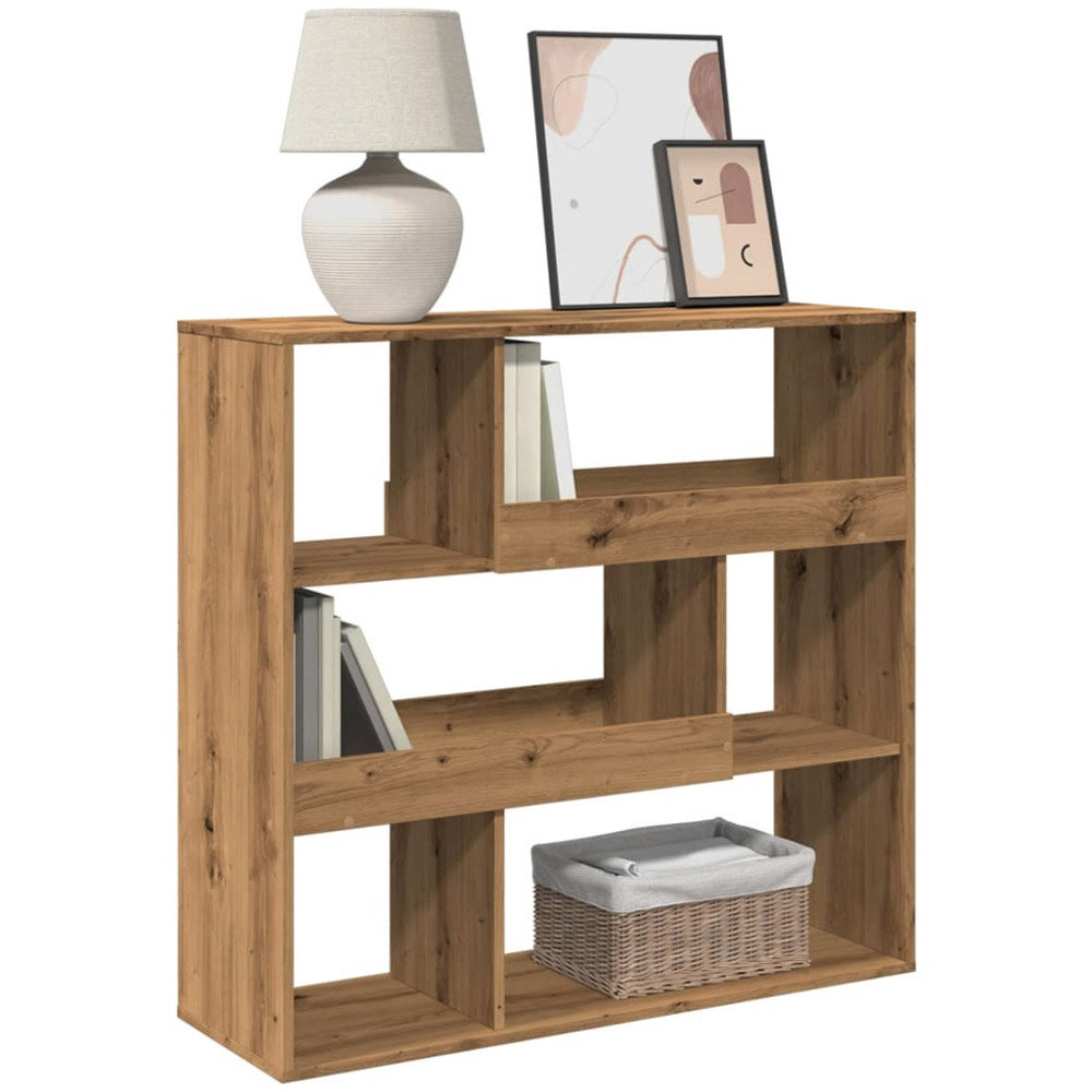 vidaXL 6 Shelf Artisan Oak Small Bookcase Image 3