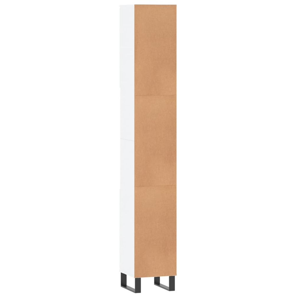 vidaXL 2 Door 2 Open Shelf White Bathroom Cabinet Image 8