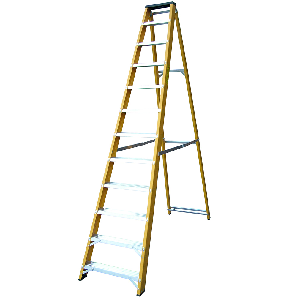 Lyte Ladders & Towers Professional Glassfibre 12 Tread Swingback Step Ladder Image 1