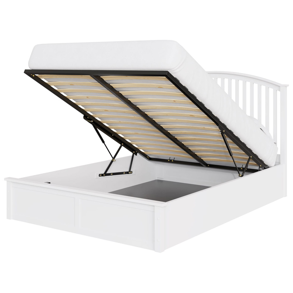 GFW Madrid Double White Wooden Ottoman Bed Image 4