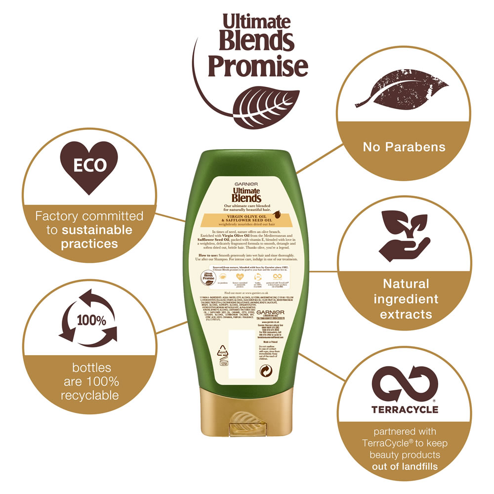 Garnier Ultimate Blends Olive Oil Conditioner for Dry Hair 360ml Image 3