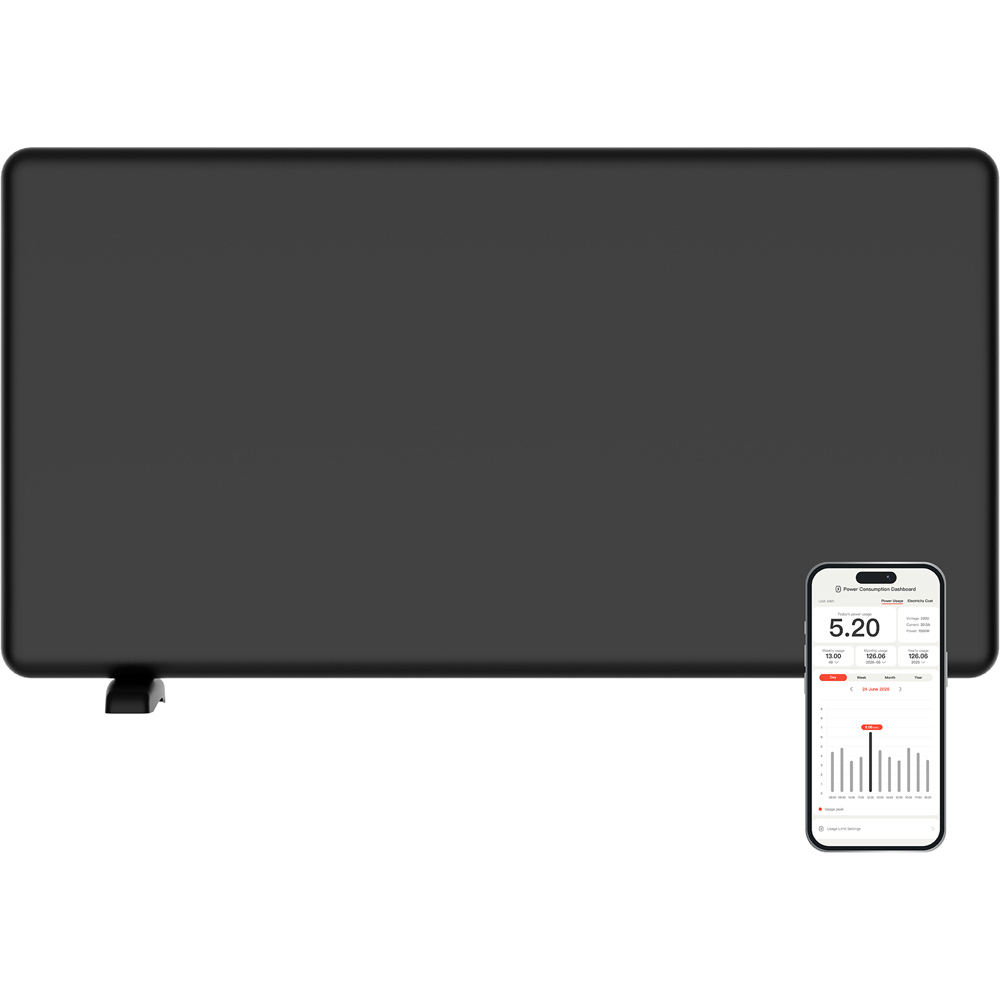 TCP Smart Serene Black Energy Monitoring Panel Heater 2000W 815 x 435mm Image 2