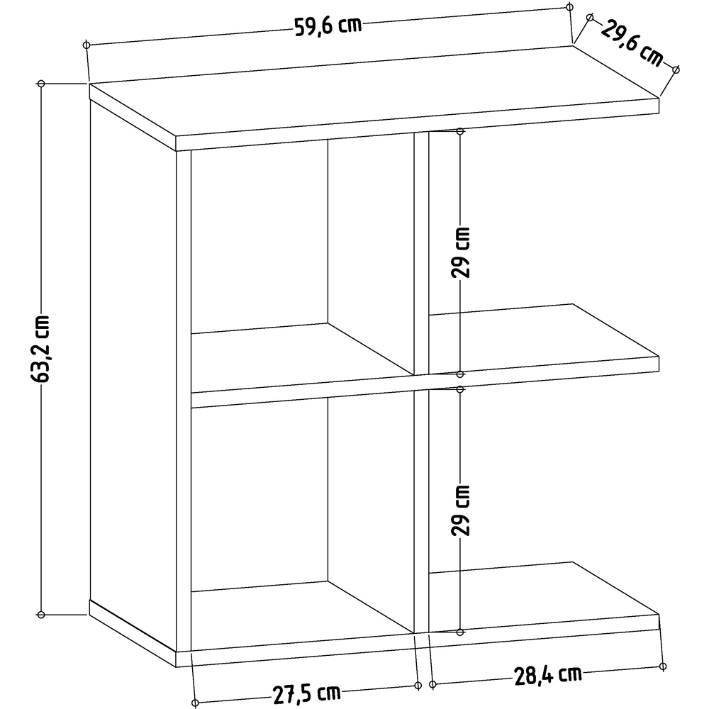 Decorotika Hamlet 4 Shelf Oak and Anthracite Side Table Image 4