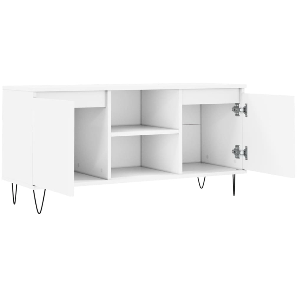 vidaXL 2 Door 2 Shelf White TV Cabinet Image 6