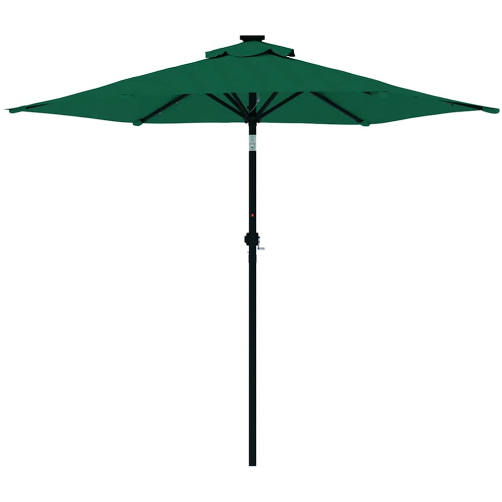 vidaXL Green LED Light Garden Parasol with Steel Pole 2.25m Image 4