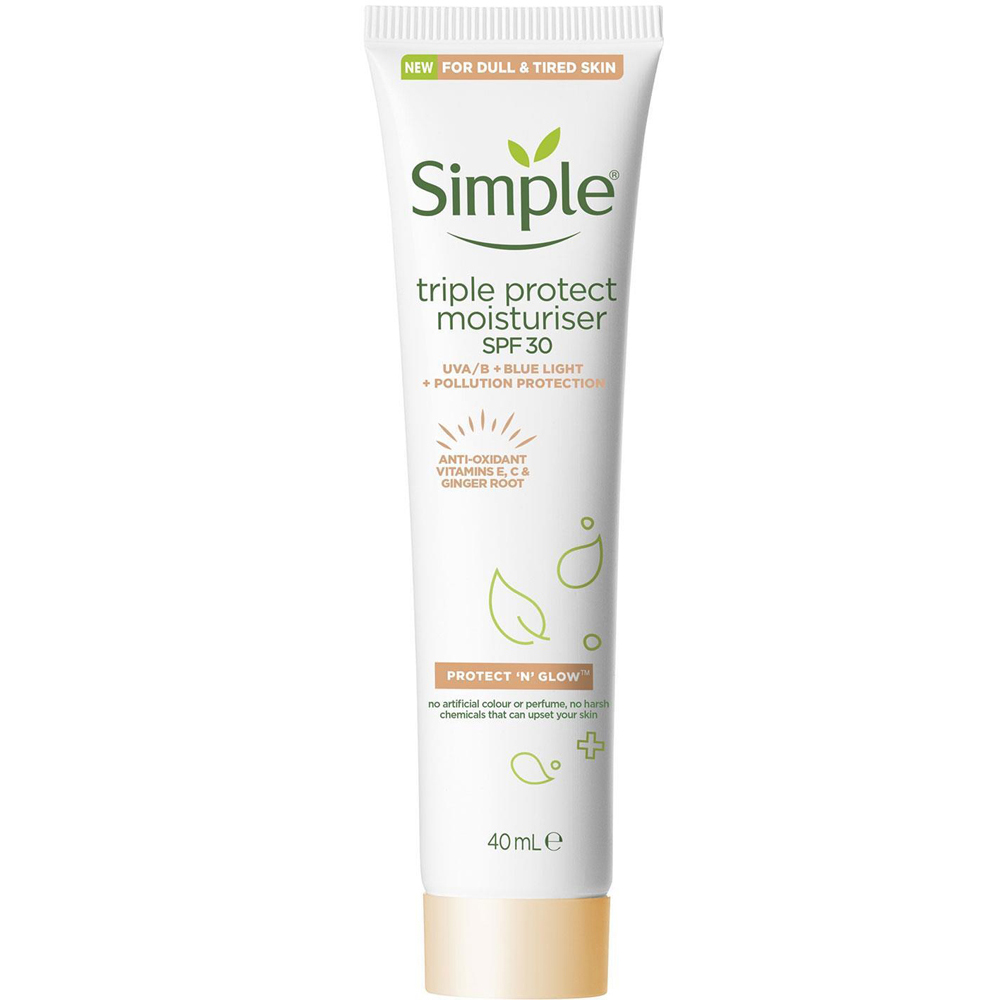 Simple Triple Protection SPF 30 Moisturiser Cream 3 Pack 40ml Image 2