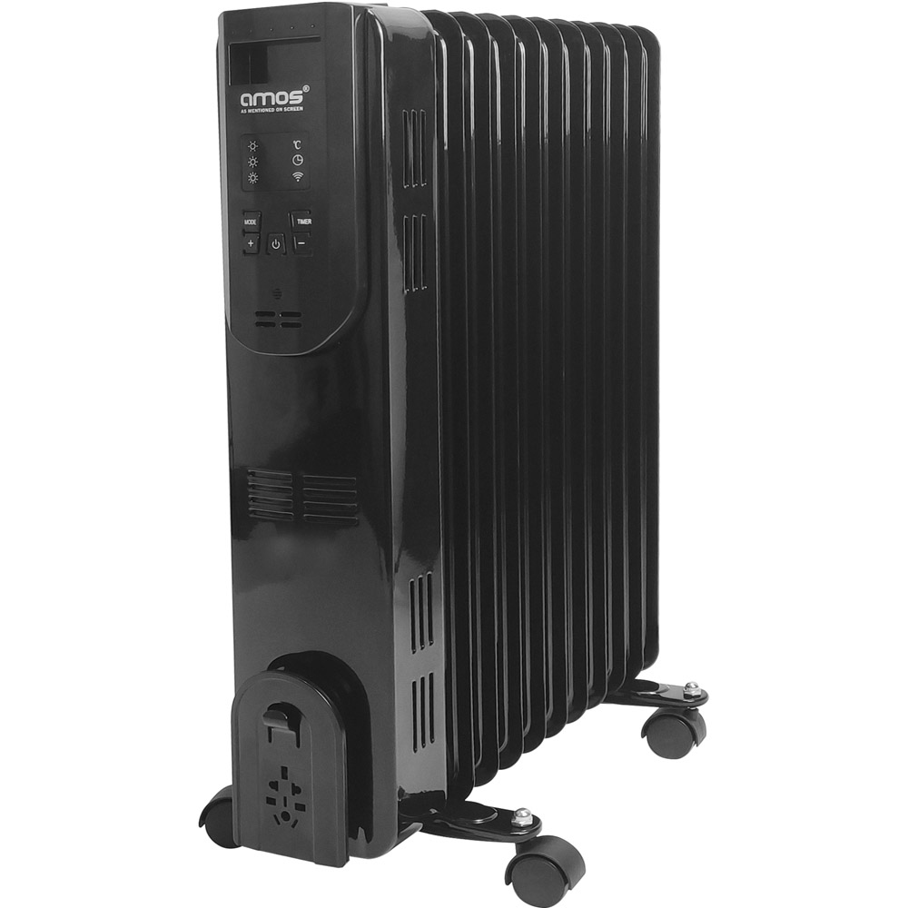 AMOS Black Smart Wi Fi Control Oil Heater 2500W Image 1