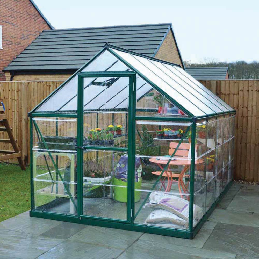Palram Canopia Hybrid Green Polycarbonate 6 x 10ft Greenhouse Image 7