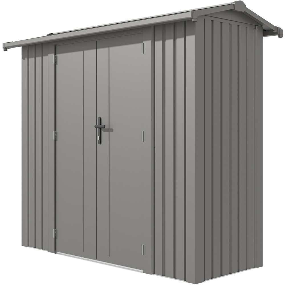 Rowlinson 8 x 4ft Grey Brentvale Premium Apex Metal Garden Shed Image 3