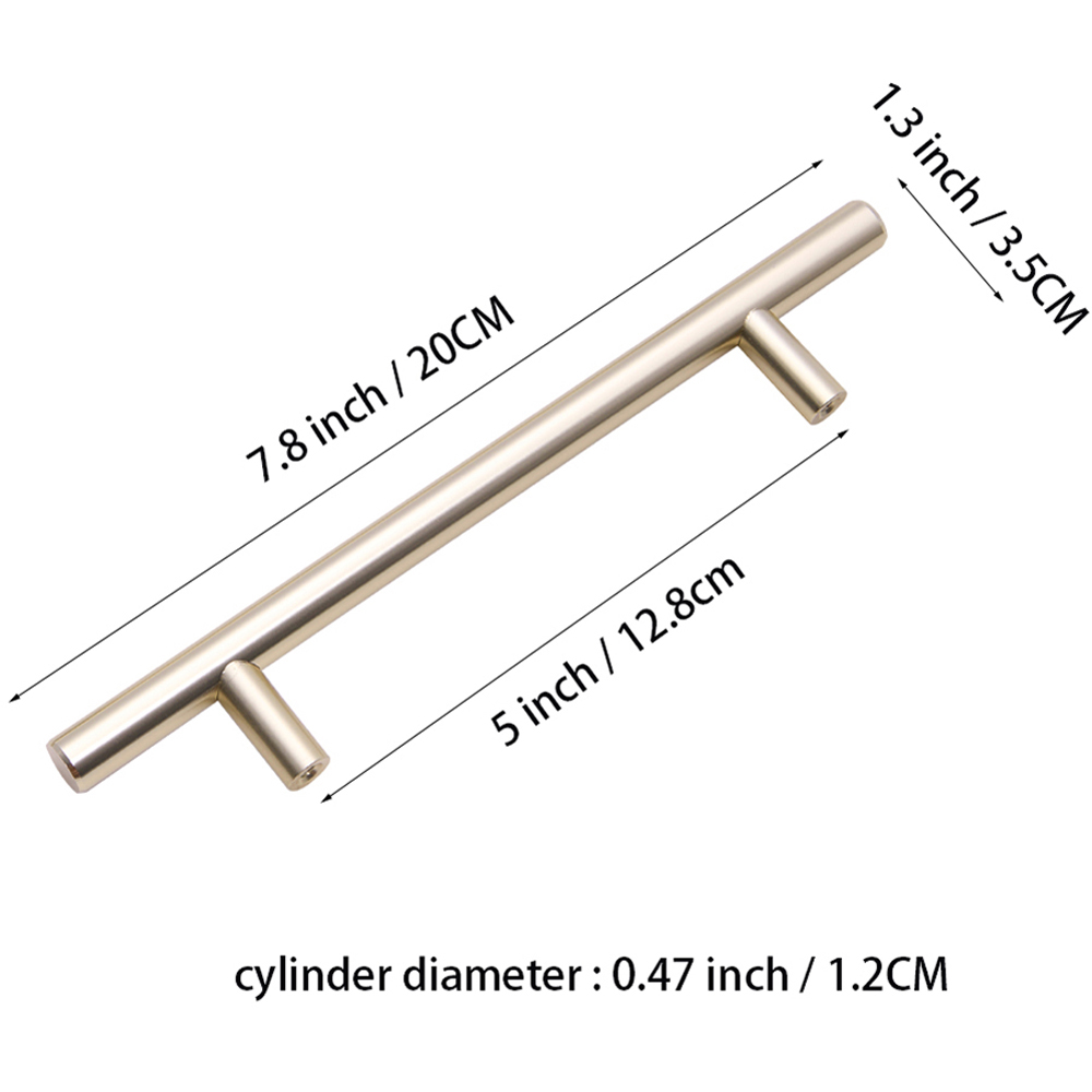 Living and Home Gold Minimalist Cylindrical Metal Pull Handle 30cm Image 8