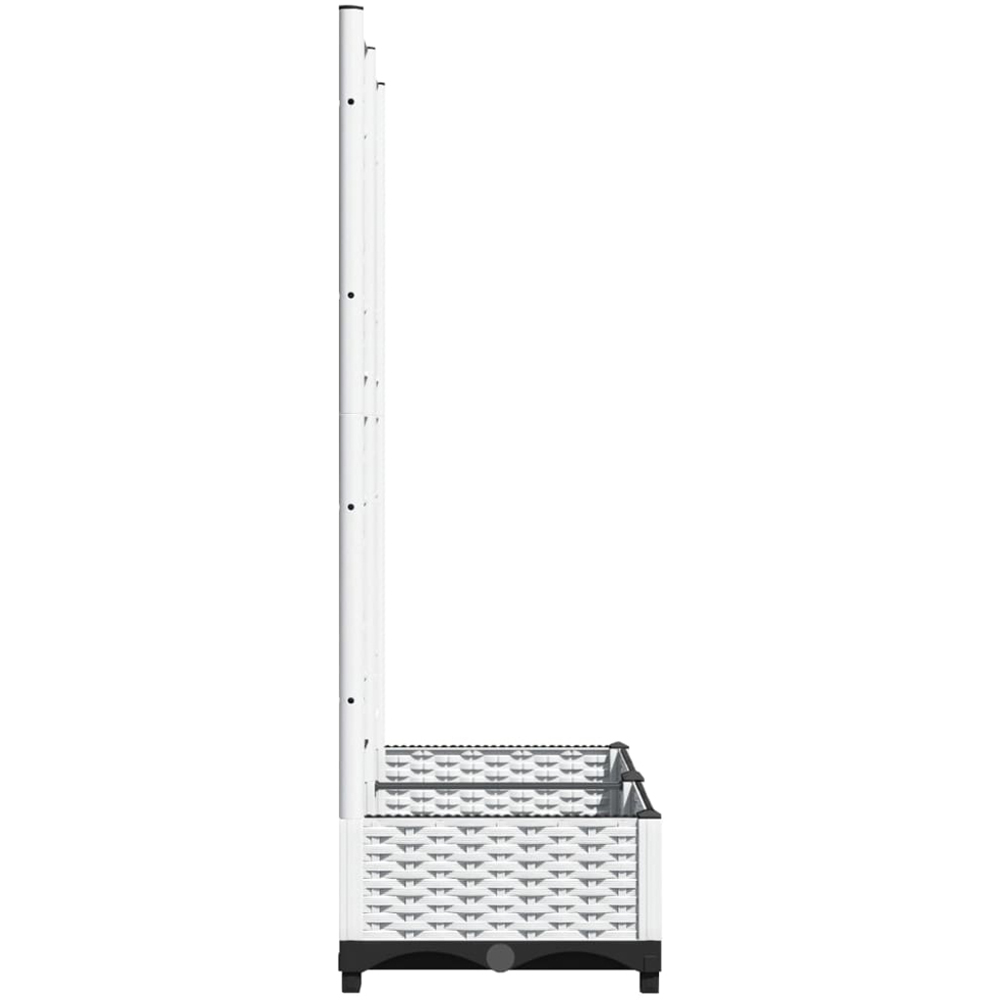 vidaXL White Polypropylene Garden Planter with Trellis 121.5 x 40 x 80cm Image 4