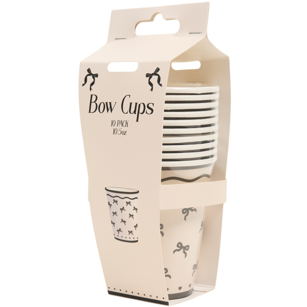 Pack of 10 Bow Paper Cups Image 2