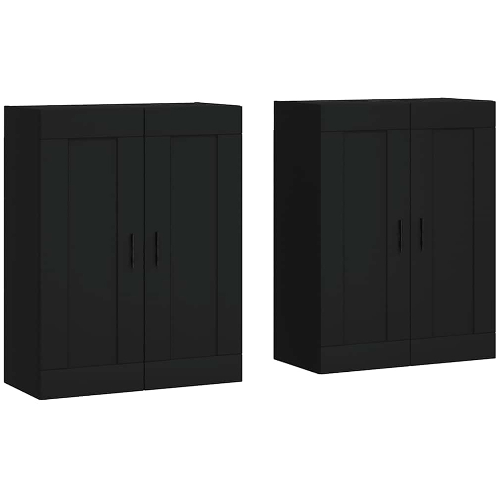 vidaXL 2 Door Black Wall Mounted Cabinet 2 Pack Image 2