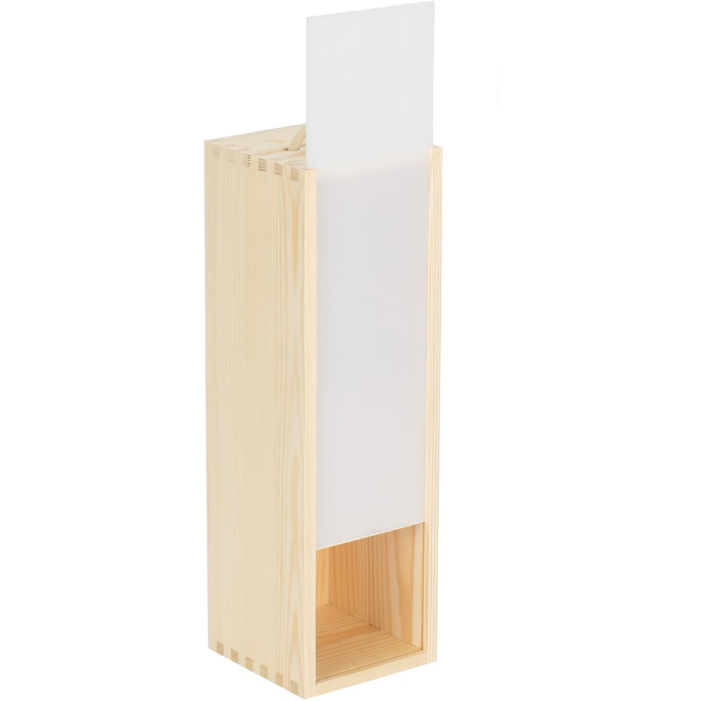 Red Hamper Single Wooden Bottle Storage Box with Clear Acrylic Sliding Lid Image 2