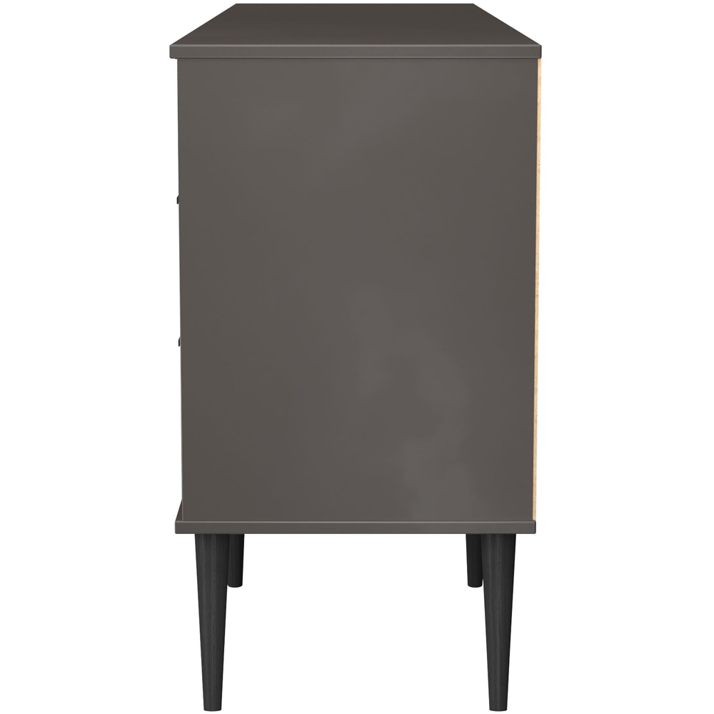 Crowndale Hong Kong 6 Drawer Slatt Effect and Graphite Wide TV Sideboard Ready Assembled Image 3