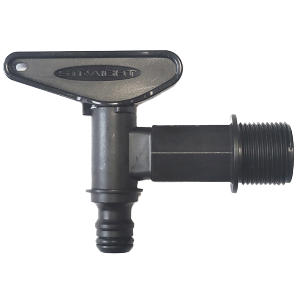 Straight PLC Black Water Butt Tap Image 1