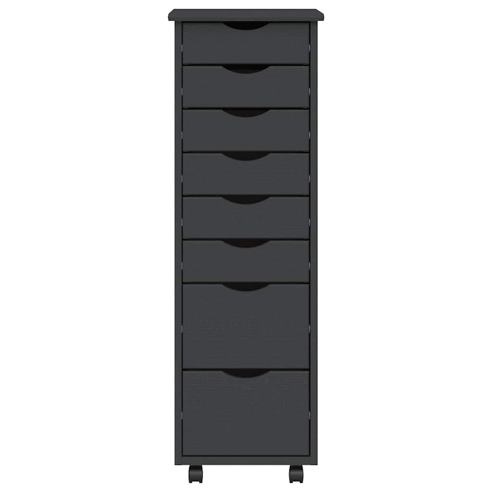 vidaXL 8 Drawer Grey Rolling Storage Cabinet Image 3