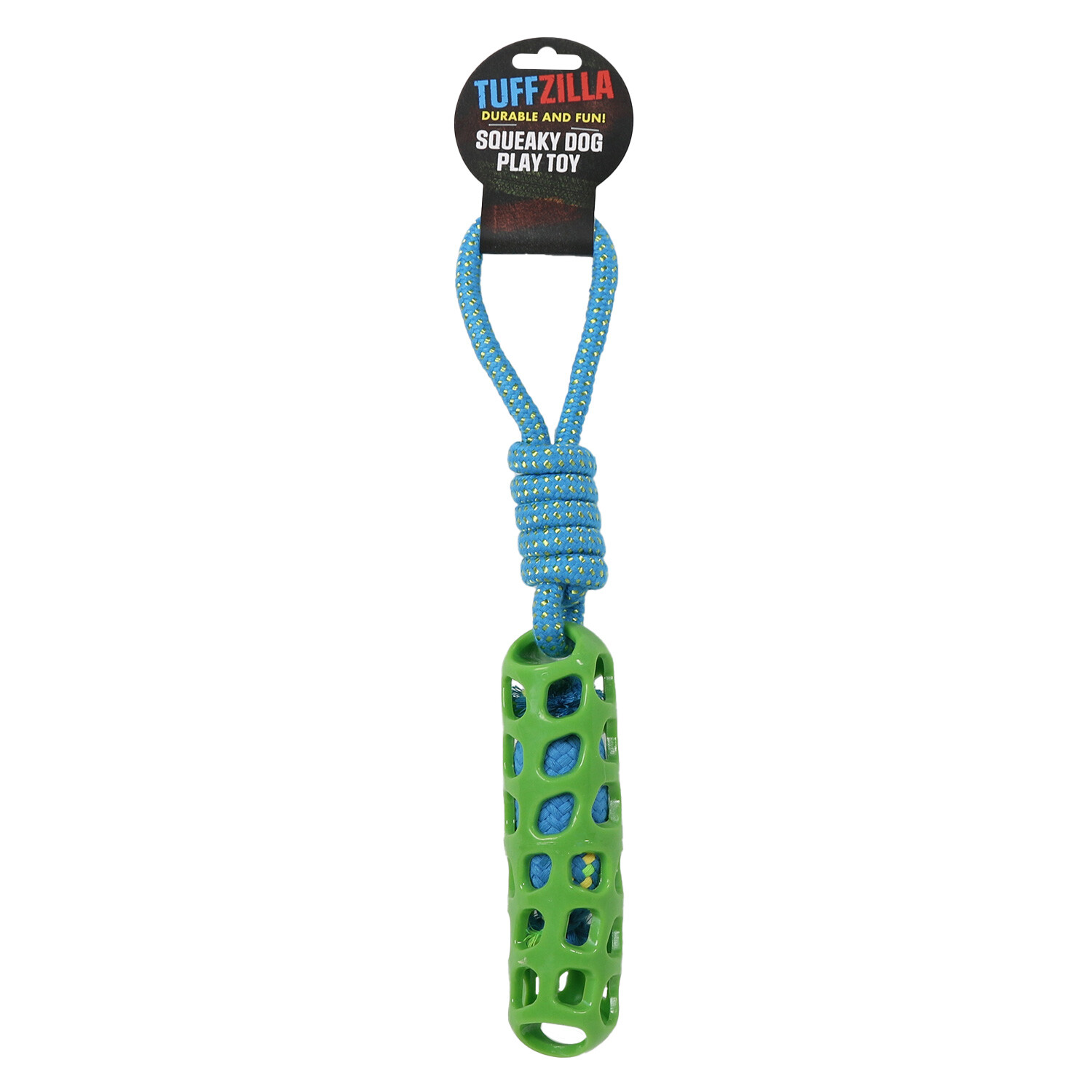 TPR Squeaky Rope Dog Toy with Handle Image 2