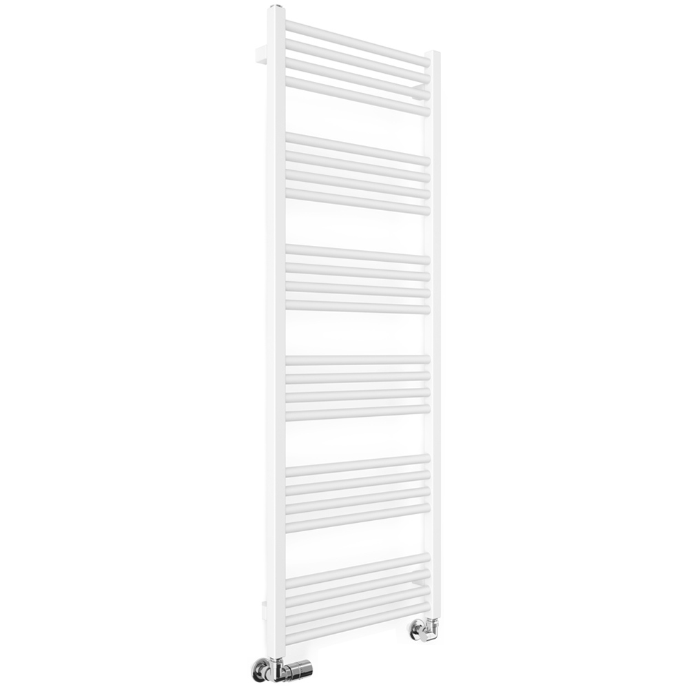 Terma Fiona 200BTU Soft Matt White Heated Towel Rail 1380 x 500mm Image 1