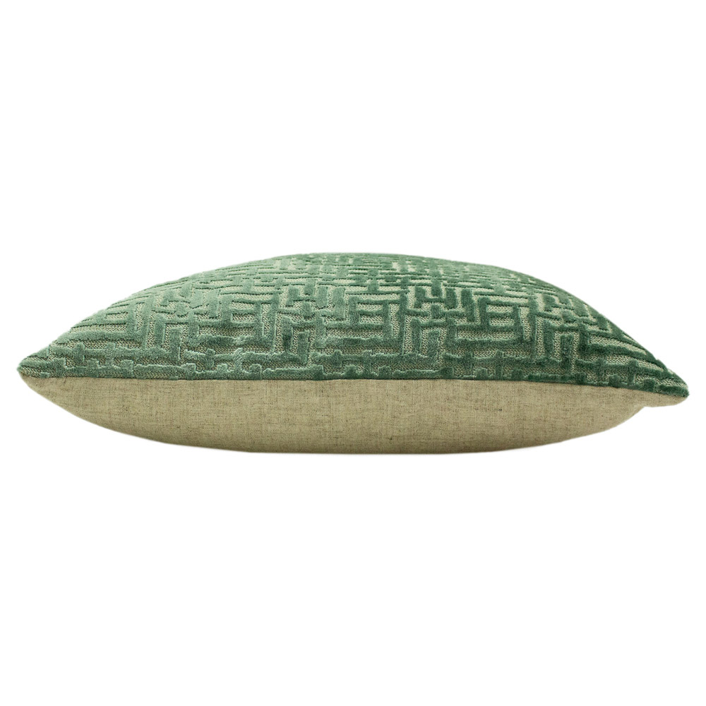Paoletti Delphi Mint Velvet Jacquard Cushion Image 4