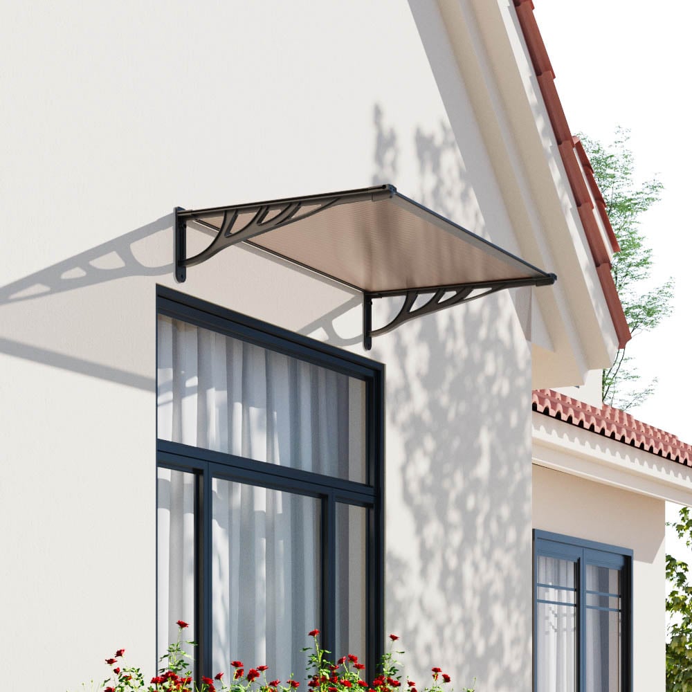 Living and Home Dark Brown Flat Door and Window Canopy 1.5 x 0.9m Image 8