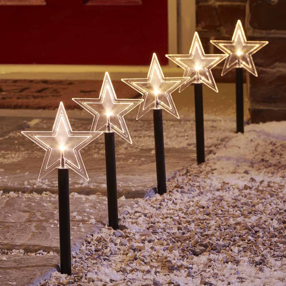 Wilko Battery Operated Outdoor Star Stick Lights Image 1