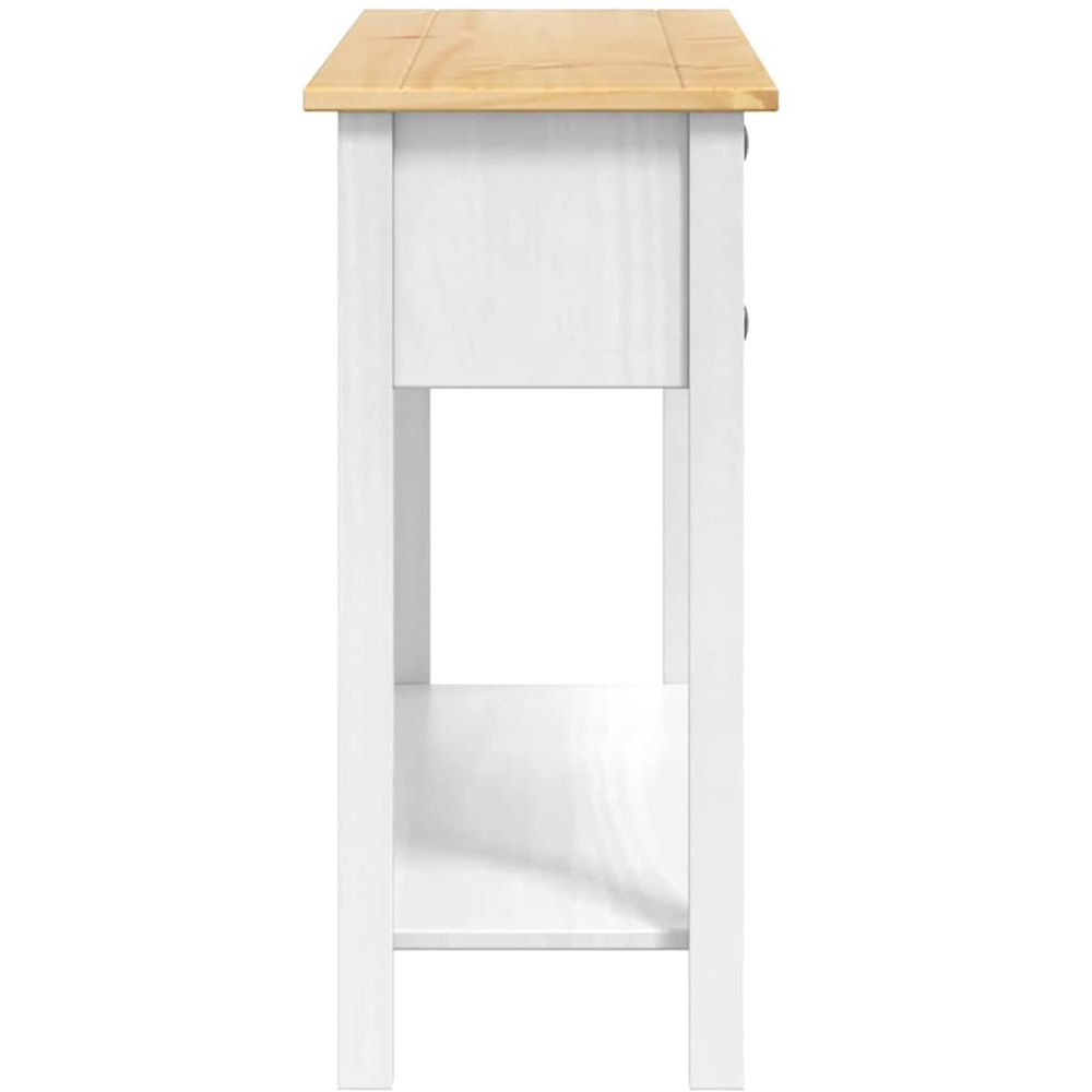 vidaXL Corona 3 Drawer Single Shelf White Solid Pine Wood End Table Image 5