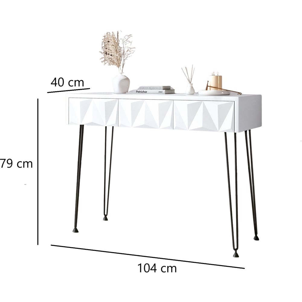 CARME Home Claudia White and Black Dressing Table Image 7