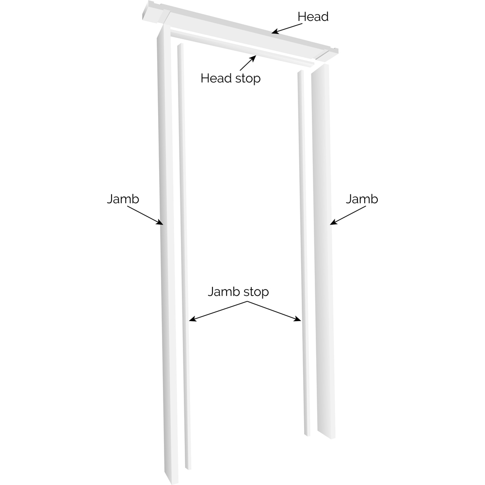 JB Kind Trenched Hardwood White Primed Internal Door Lining Set 2070 x 133mm Image 4