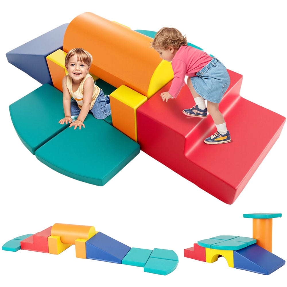 Costway Colourful Foam Climbing Block Set 10 Piece Image 3