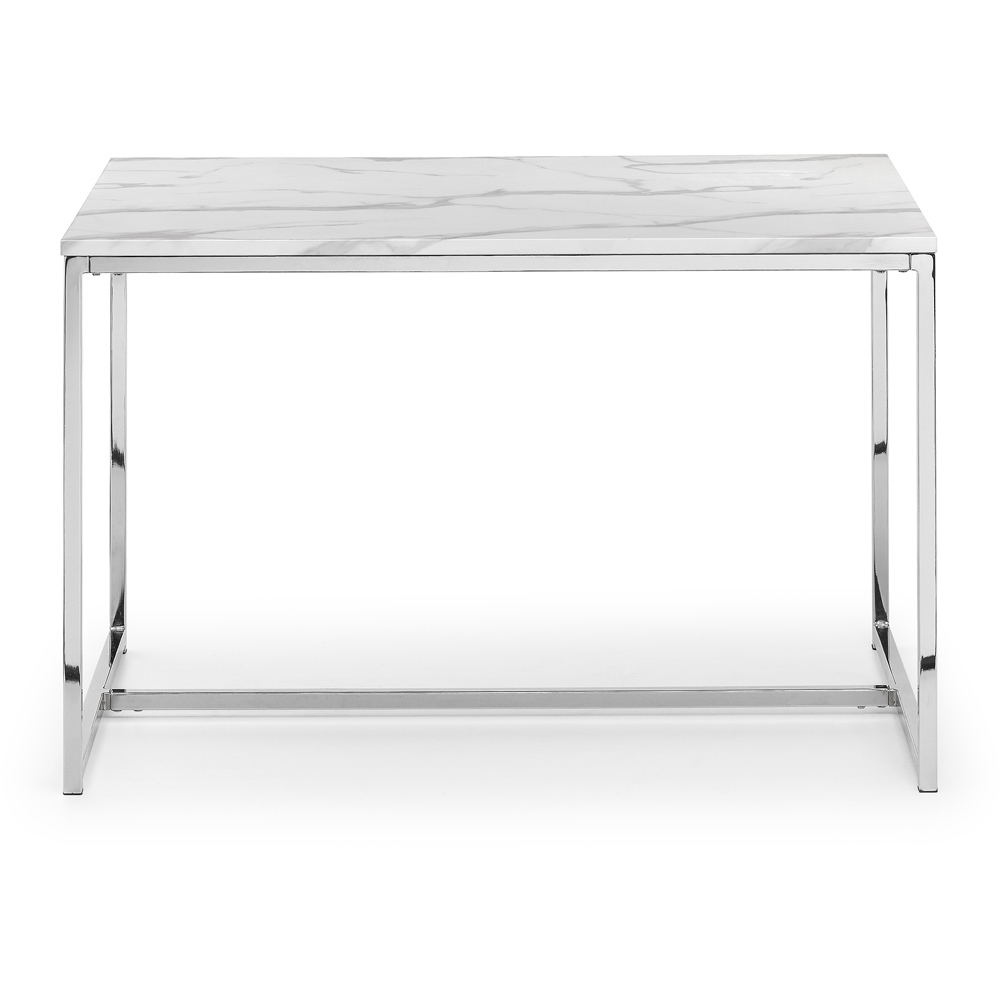 Julian Bowen Scala Dining Table Chrome and White Marble Top Image 2