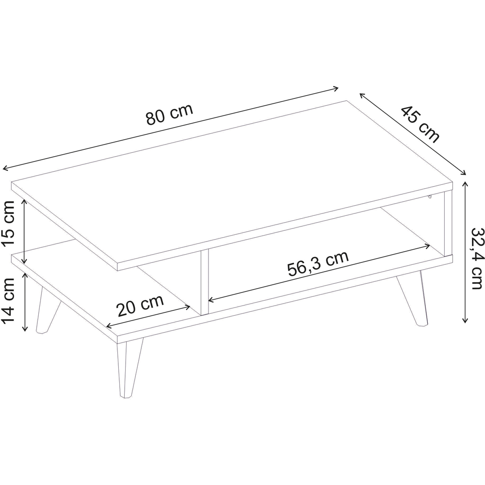 Decortie Titus Open Shelf White Coffee Table Image 6
