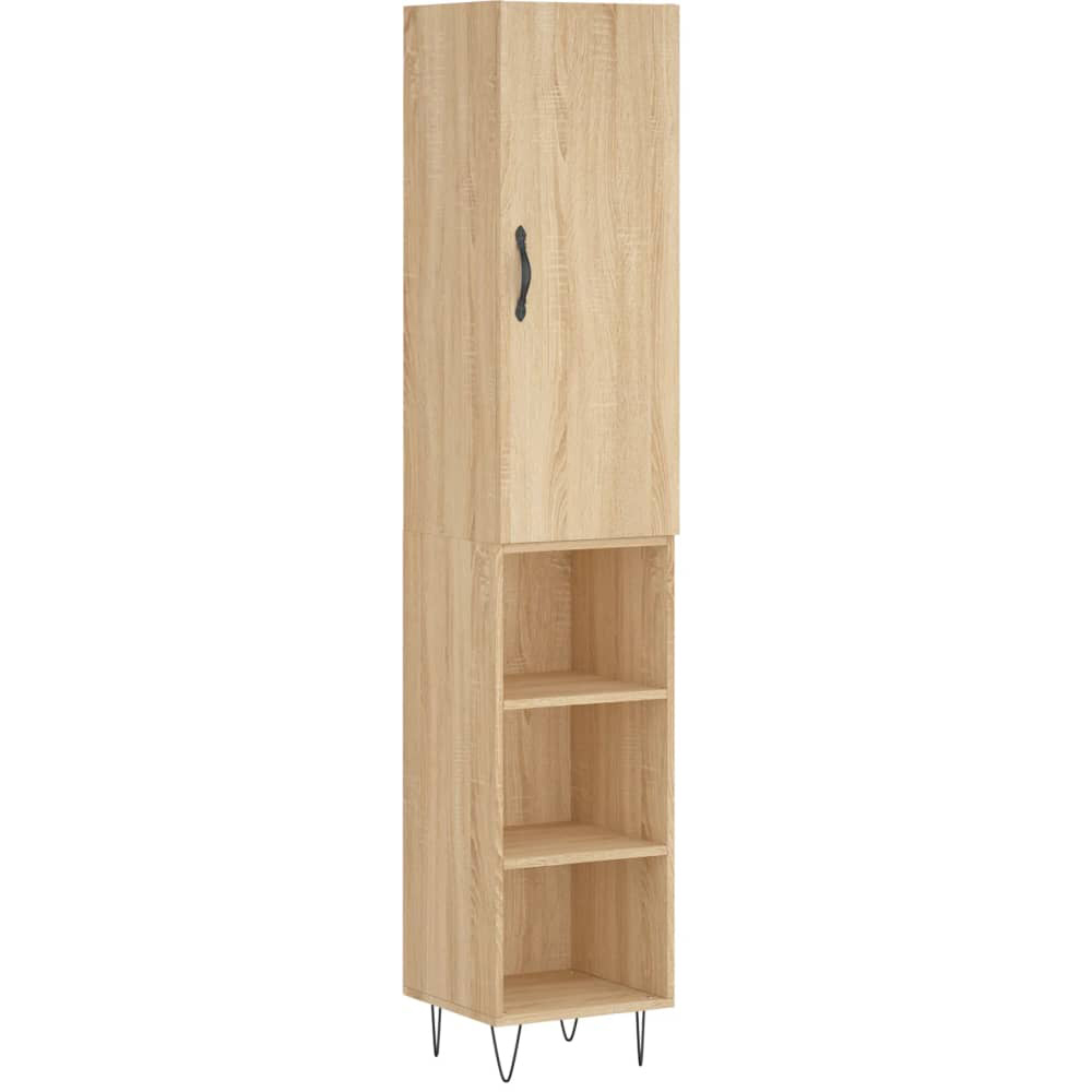 vidaXL Single Door 3 Shelf Sonoma Oak Highboard Image 2