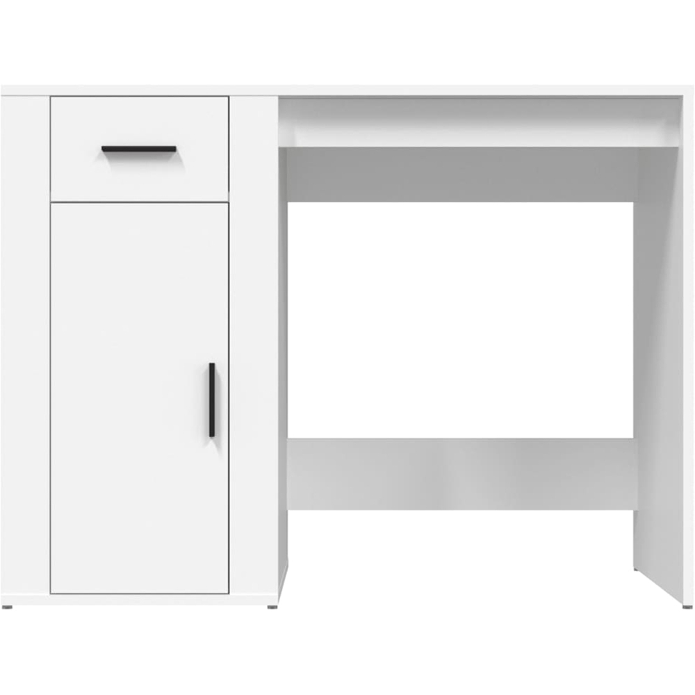 vidaXL Single Door Single Drawer Office Desk White Image 5
