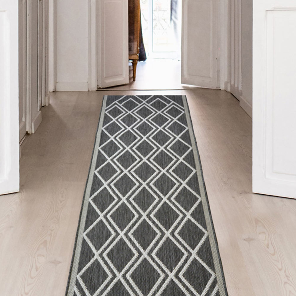Homemaker County Diamonds Silver Rug 67 x 200cm Image 2