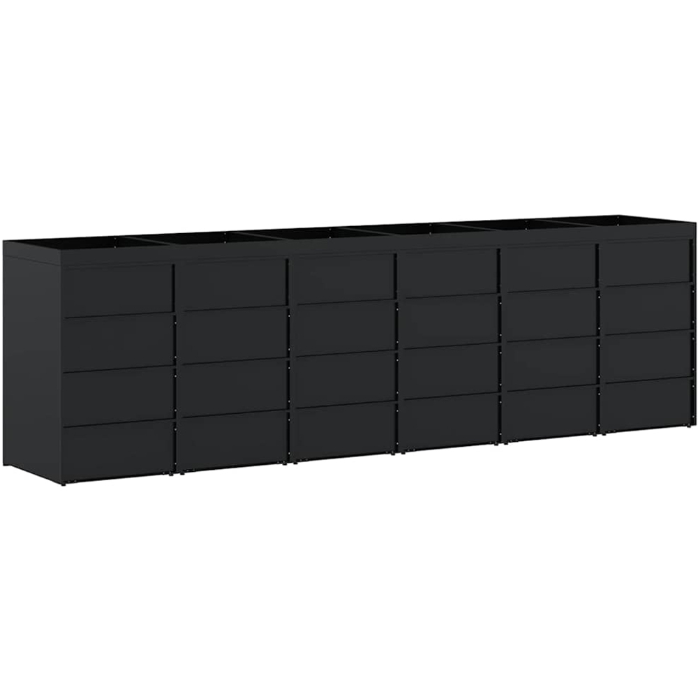 vidaXL Black 6 Wheelie Bin Storage Shed with Planter Roof Image 6
