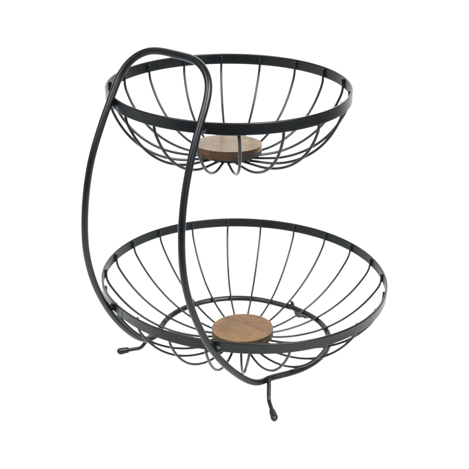2 Tier Wired Fruit Bowl Black Image 4